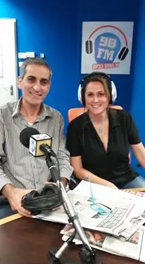 ז'ולייט שיליאן פדלון עם אהרון אורגד באולפן 90FM
